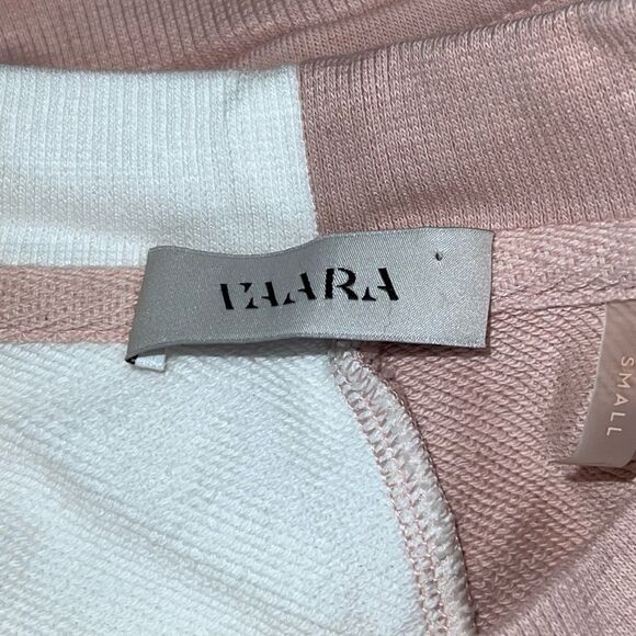 VAARA London Designer crop colorblock sweatshirt Blush White Sz S $600 - Picture 7 of 9